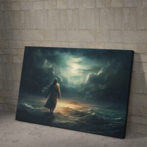 Jesus Walking In The Storm 1 Poster and Canvas