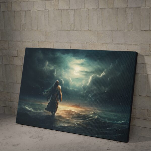Jesus Walking In The Storm 1 Poster and Canvas
