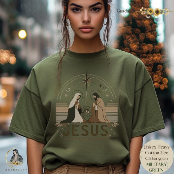 Jesus Nativity Unisex Shirt: Catholic Winter Apparel & Festive Faith Clothing