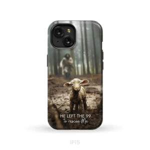 He Left the 99 to Rescue Me, Jesus and Lost Sheep, Phone Case 3