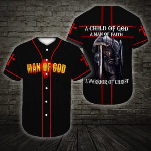 A Child Of God A Man Of Faith Jesus Baseball Tee Jersey Shirt Printed 3D - Gift Men Women