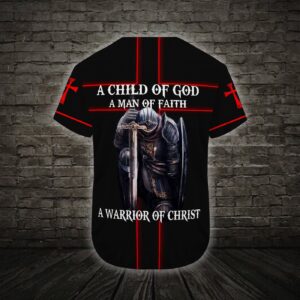 A Child Of God A Man Of Faith Jesus Baseball Tee Jersey Shirt Printed 3D - Gift Men Women 1