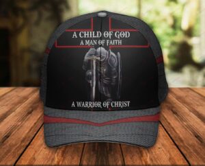 Child of God Jesus: Faithful Man Warrior of Christ - All Over Printed Cap