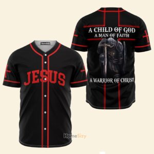 A Child Of God Jesus Black And Red - Baseball Jersey - Gift Men Women
