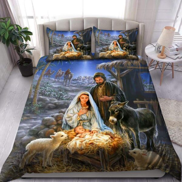 A Holy Night Nativity Sence Jesus All Over Printed Bedding Set
