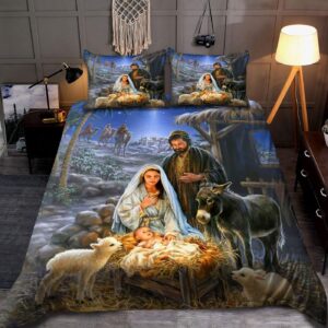 A Holy Night Nativity Sence Jesus All Over Printed Bedding Set
