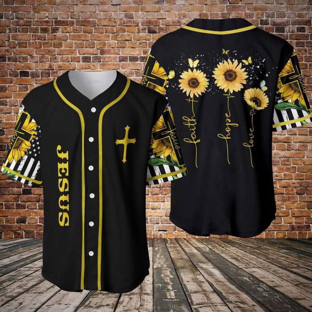 Amazing Sunflower And Jesus Baseball Jersey For God – Gift Men Women Amazing Sunflower And Jesus Baseball Jersey For God – Gift Men Women