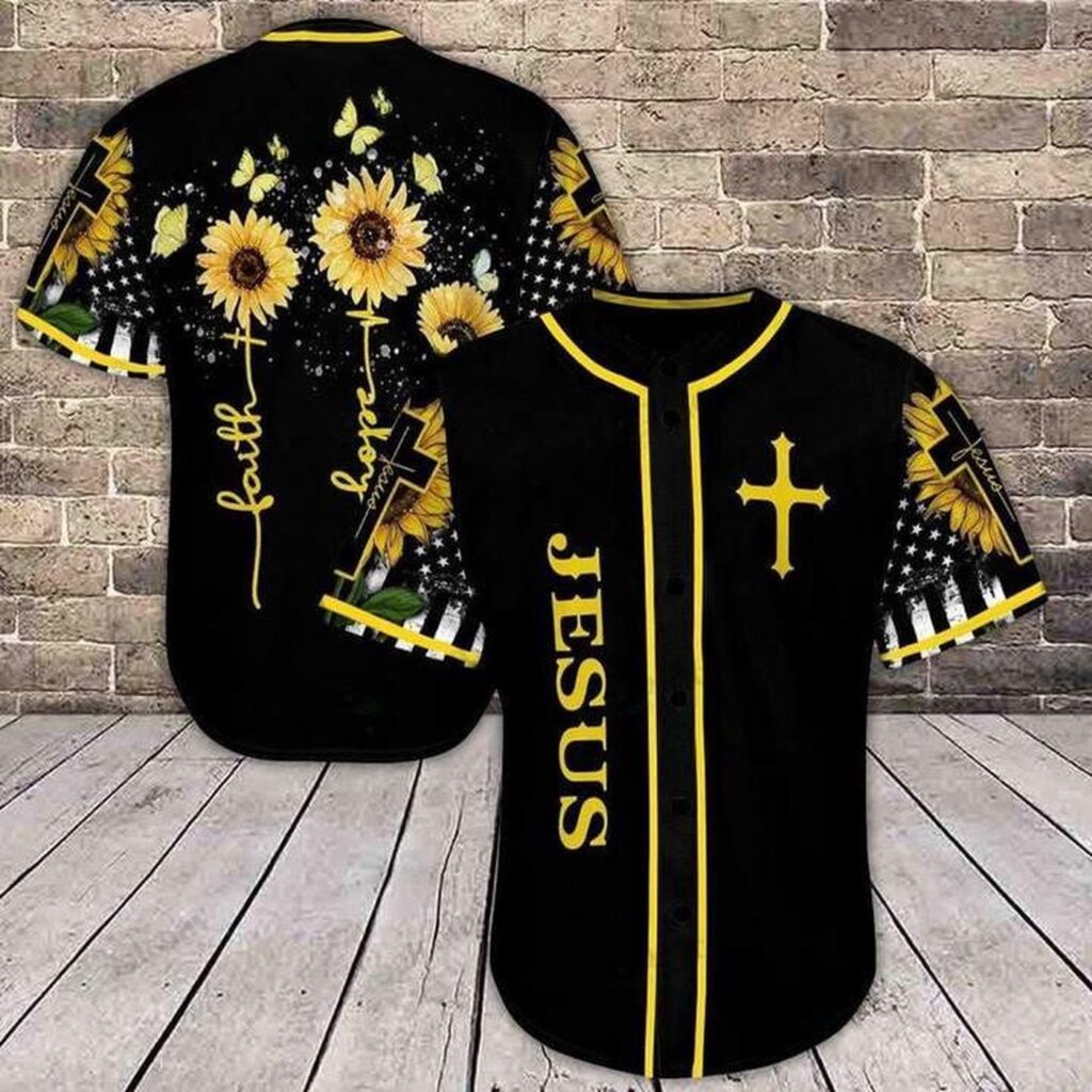 Amazing Sunflower and Jesus Baseball Tee Jersey Shirt Printed 3D – Gift Men Women Amazing Sunflower and Jesus Baseball Tee Jersey Shirt Printed 3D – Gift Men Women