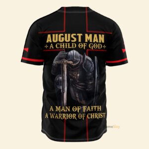 August Man A Child Of God Jesus A Warrior Of Christ Lion - Baseball Jersey - Gift Men Women 1