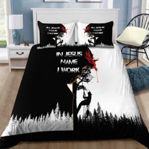 Awesome Arborist In Jesus Name I Work Bedding Set Gift