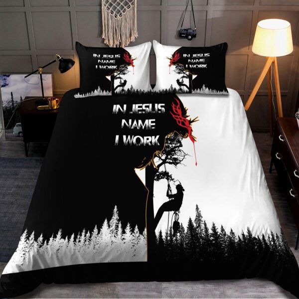 Awesome Arborist In Jesus Name I Work Bedding Set Gift