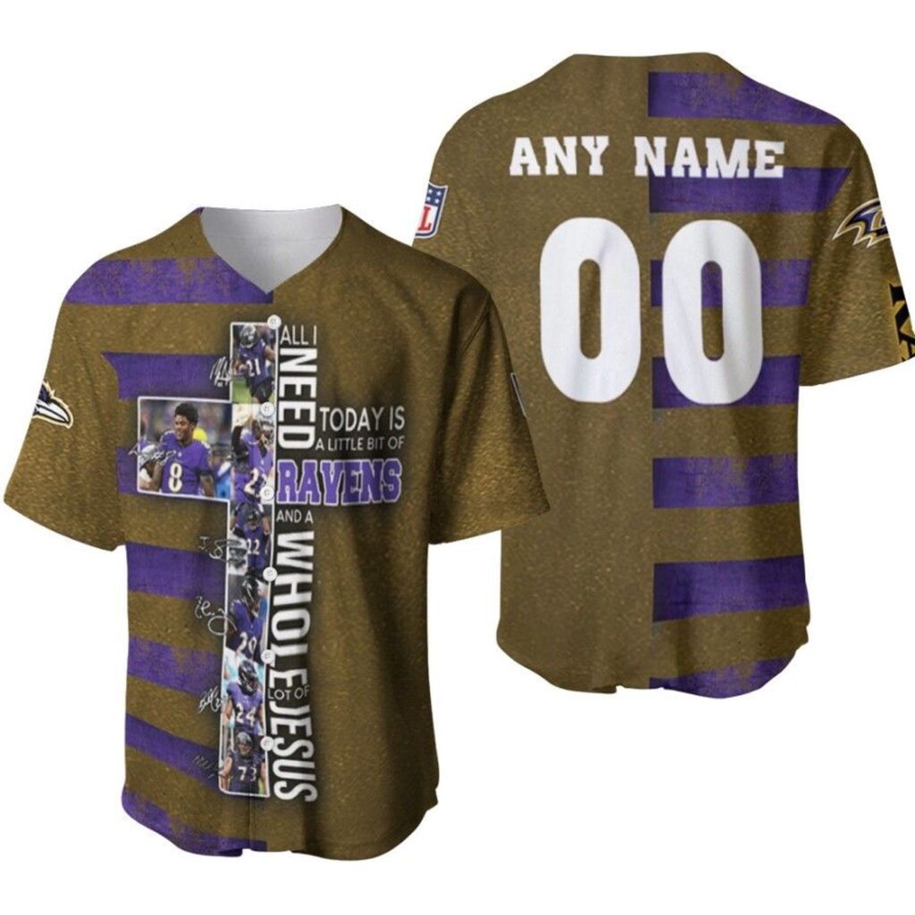 Baltimore Ravens All I Need Today Is Ravens And Whole Jesus Designed Allover Gift With Custom Name Number For Ravens Fans Baseball Jersey BJ1905 – Gift Men Women Baltimore Ravens All I Need Today Is Ravens And Whole Jesus Designed Allover Gift With Custom Name Number For Ravens Fans Baseball Jersey BJ1905 – Gift Men Women