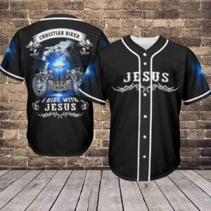 Baseball Tee Jesus - Christian Biker Baseball Jersey 389 - Gift Men Women