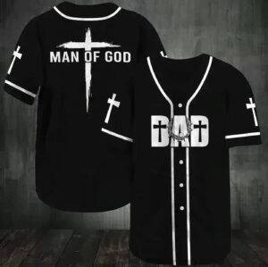 Baseball Tee Jesus - Dad is man of God Baseball Jersey 89 - Gift Men Women