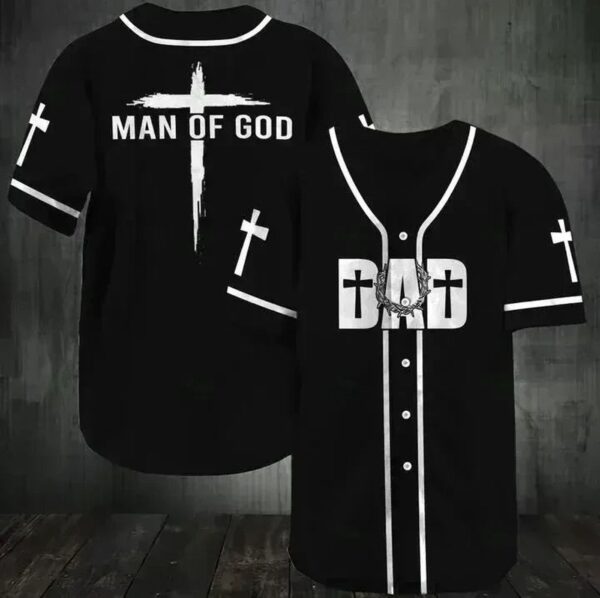 Baseball Tee Jesus – Dad is man of God Baseball Jersey 89 – Gift Men Women
