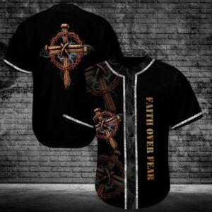 Baseball Tee Jesus - Faith over Fear Baseball Jersey 226 - Gift Men Women