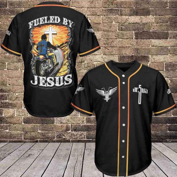 Baseball Tee Jesus – Fueled by Jesus Baseball Jersey 397 – Gift Men Women