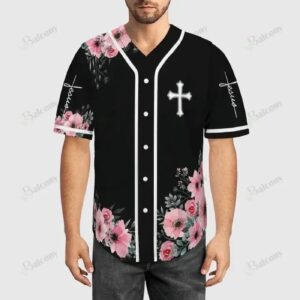 Baseball Tee Jesus - God and flower of faith Baseball Jersey 95 - Gift Men Women 1