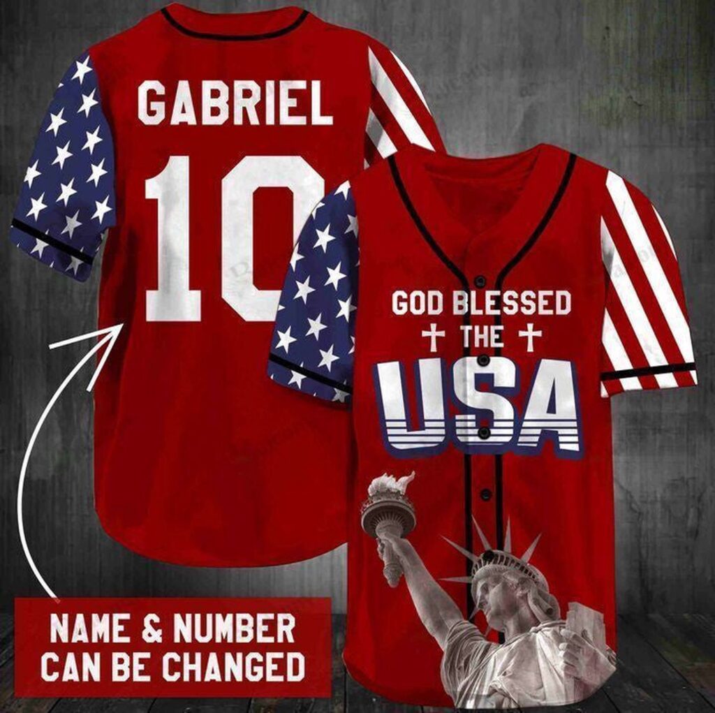 Baseball Tee Jesus – God blesses the America Custom name, number Baseball Jersey 82 – Gift Men Women Baseball Tee Jesus – God blesses the America Custom name, number Baseball Jersey 82 – Gift Men Women