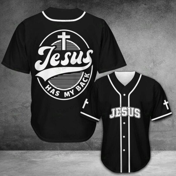 Baseball Tee Jesus has my back Baseball Jersey 146 – Gift Men Women