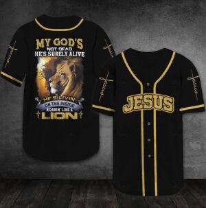 Roaring like a Lion Baseball Jersey 132 - Unique Baseball Tee Jesus Gift for Men and Women