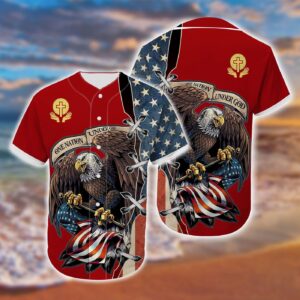 Baseball Tee Jesus One Nation Under God Jersey - Gift Men Women