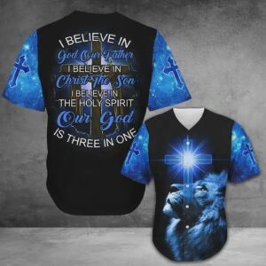 Baseball Tee Jesus - Our God is three in one Baseball Tee Jersey Shirt 245 - Gift Men Women