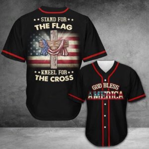 Baseball Tee Jesus - Stand for the flag and kneel for the cross Baseball Jersey 162 - Gift Men Women