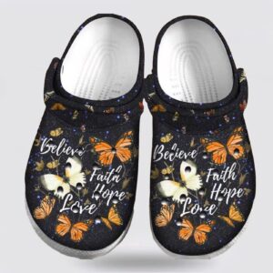 Believe in Faith Hope and Love with ButterflyCrocs-Shoes: The Perfect Christian Christmas ClogsClog 1