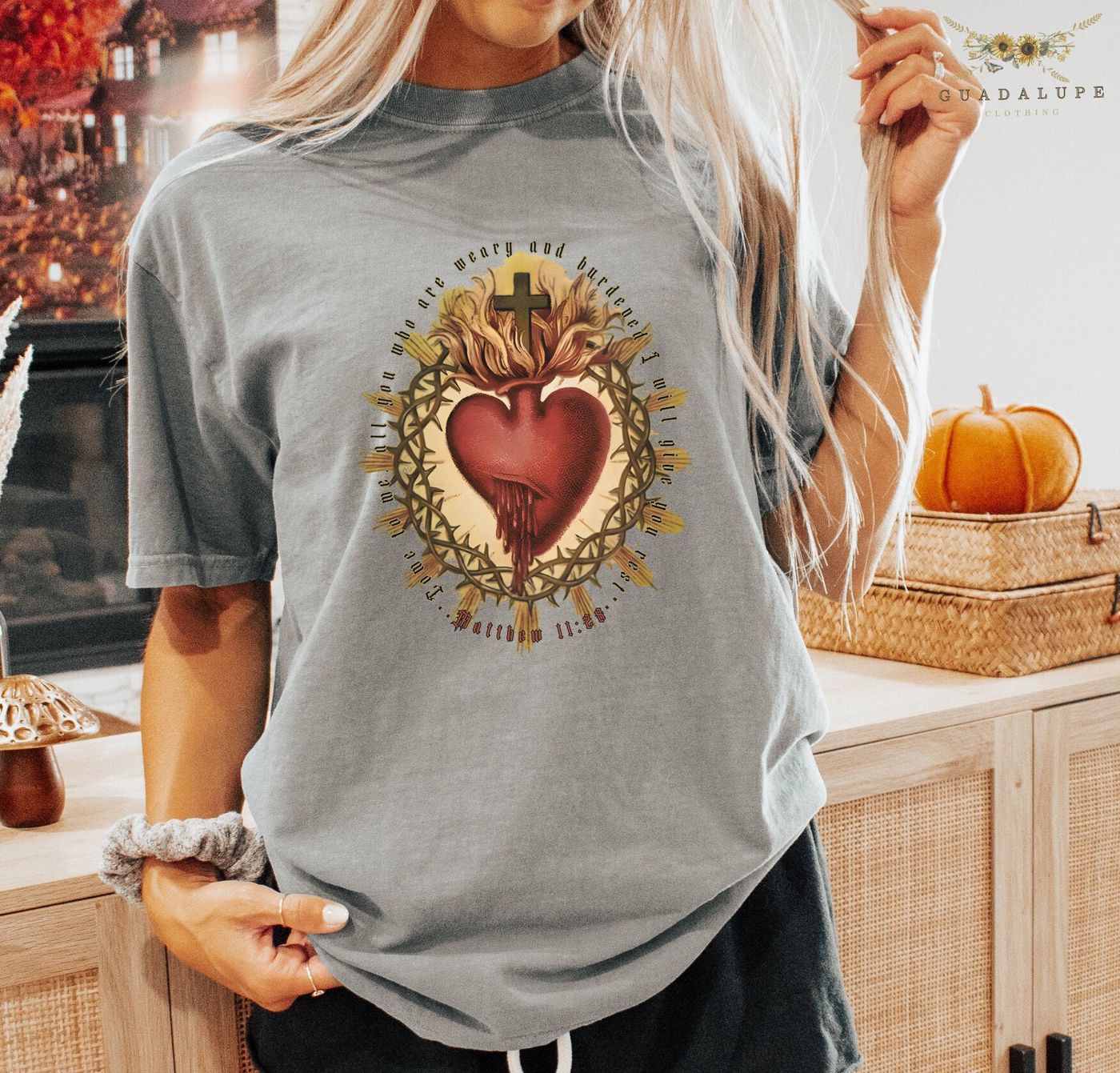 Boho Sacred Heart Tshirt: Vintage Retro Jesus Tee Bible Verse Shirt Women s Religious & Catholic Gift