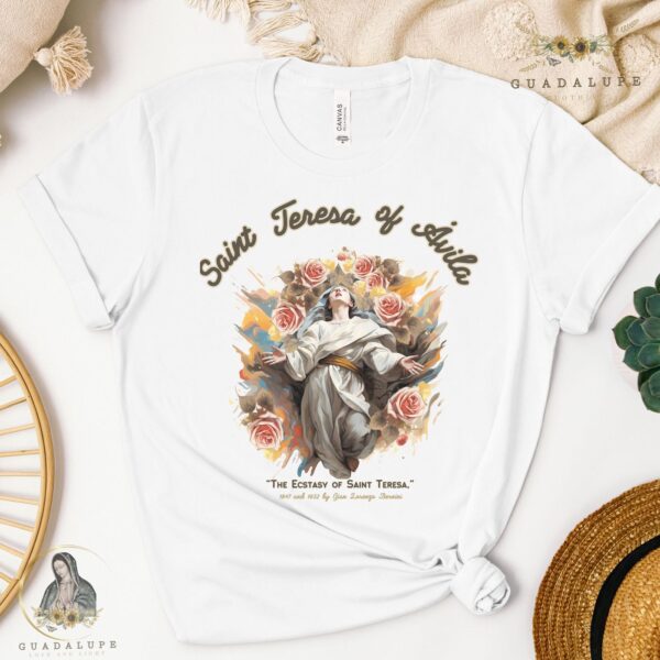 Boho Saint Teresa Tshirt: All Saints Apparel & Religious Gifts
