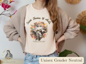 Boho Saint Teresa Tshirt: All Saints Apparel & Religious Gifts