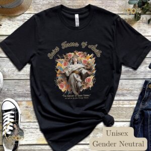 Boho Saint Teresa Tshirt: Mystic Wisdom Clip Art Church Clothing & Religious Gifts