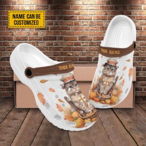 Cat & Pumpkin Cross Customized Clogs Shoes: Unisex Gift for Jesus & Cat Lovers – Personalized US 4-12 EUR 36-48