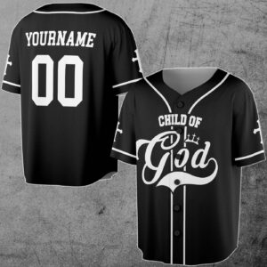 Child Of God Jesus Custom Name Number Baseball Jersey - Gift Men Women