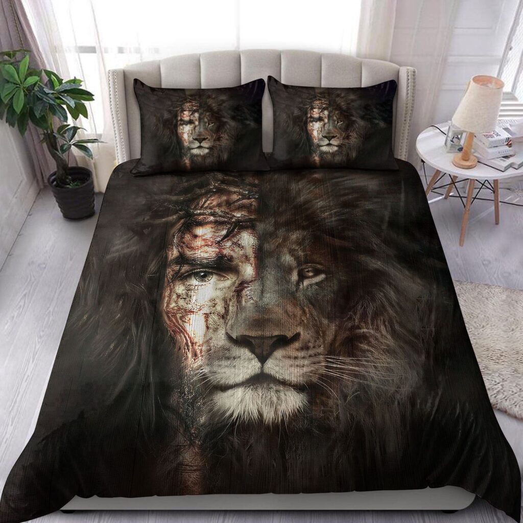 Christ Jesus inside Lion art Bedding Set Tmarc Tee Christ Jesus inside Lion art Bedding Set Tmarc Tee