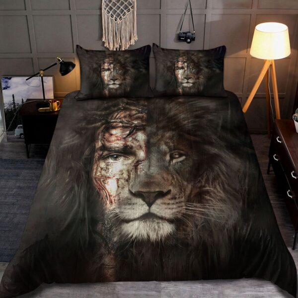Christ Jesus inside Lion art Bedding Set Tmarc Tee