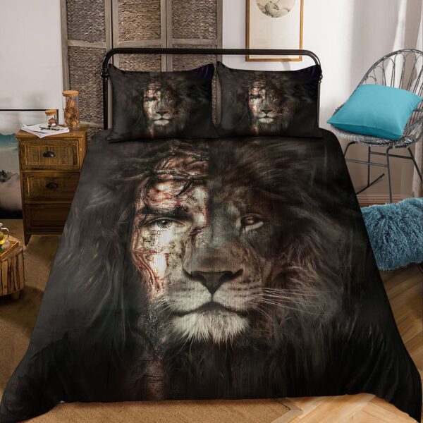 Christ Jesus inside Lion art Bedding Set Tmarc Tee
