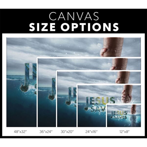 Christian Canvas Wall Art, Jesus Saves, Jesus Reaching Out His Hand