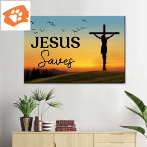 Christian Wall Art: Jesus Saves Wall Art Canvas Print