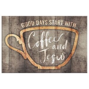 Christian Wall Decor: Good Days Start With Coffee And Jesus Wall Art Canvas 1