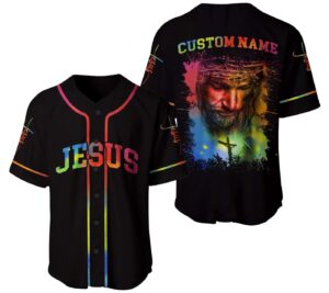 Colorful Jesus 3D Baseball Jersey - Gift Men Women