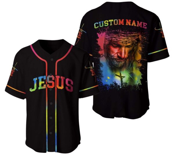Colorful Jesus 3D Baseball Jersey – Gift Men Women