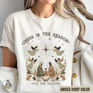 Jesus is the Reason: Comfort Colors Nativity Scene Unisex T-shirt Religious Catholic Christmas Gift