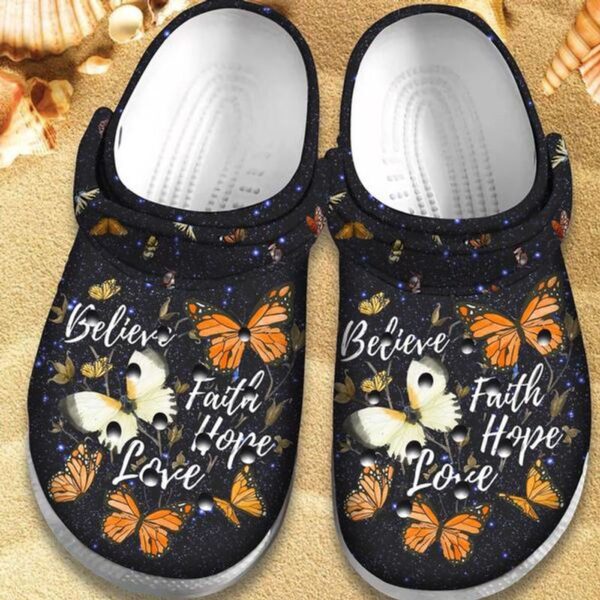 Croc Shoe – Christian Faith Hope Love Butterfly Christmas ClogClog