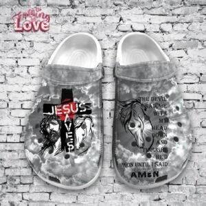 Croc Shoe - Clog Shoe: Jesus Horse Amen! Christian Gift for Jesus Saves - 90 charactersClog