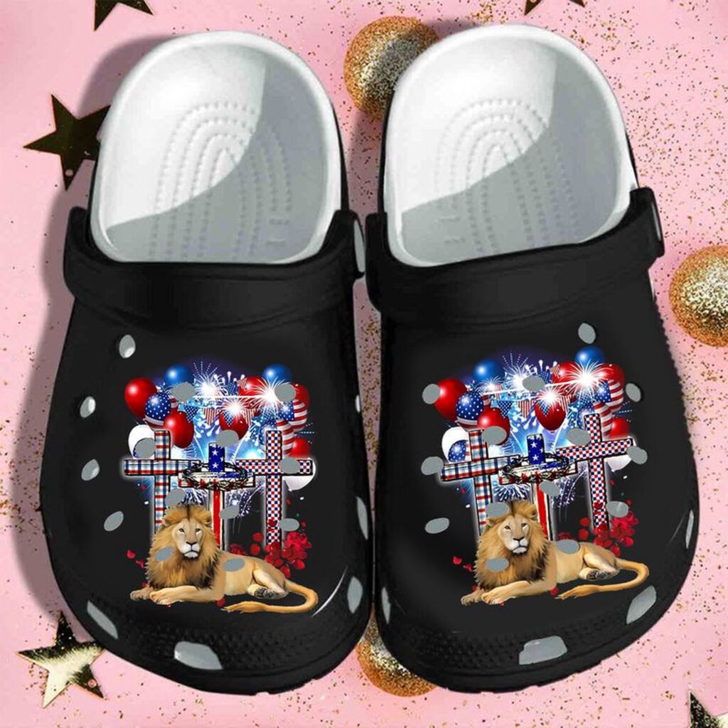 Croc Shoe – Independence Day Outfit Idea: Lion Jesus Cross ClogClog Croc Shoe – Independence Day Outfit Idea: Lion Jesus Cross ClogClog