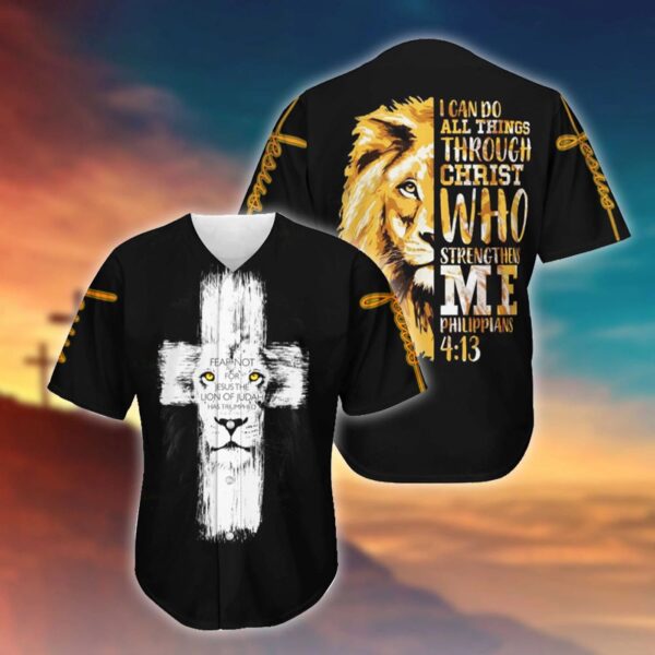 Fear Not Jesus the Lion of Judah Triumphs 3D Baseball Jersey for Men & Women – Perfect Gift