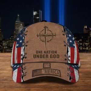 Cross One Nation Under God Jesus 1776 Merica Hat - Patriotic Christian Gift