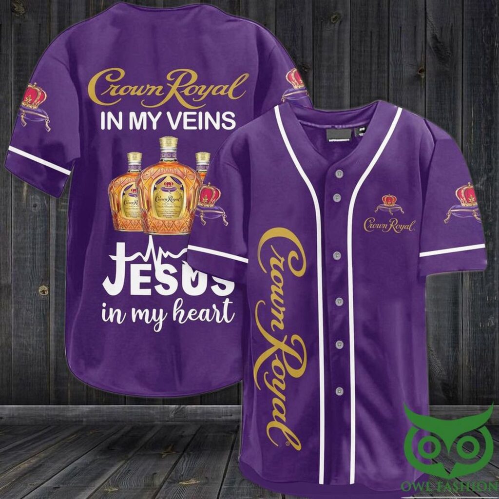 Crown royal in my veins Jesus in my heart Baseball Jersey Shirt – Gift Men Women Crown royal in my veins Jesus in my heart Baseball Jersey Shirt – Gift Men Women